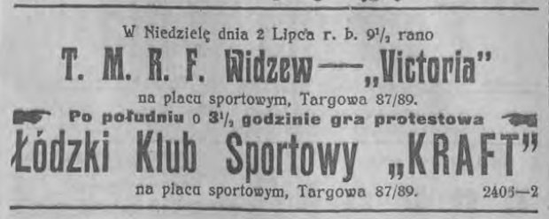 Prasowa zapowiedź meczu TMRF Widzew – Victoria z 1911